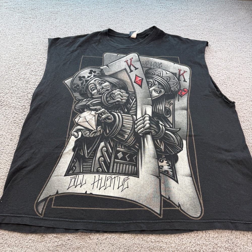 OG Abel All Hustle King of Diamonds Black Sleeveless Muscle Tee Mens 3XL